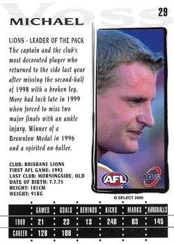 2000 Select AFL Millennium #29 Michael Voss Back
